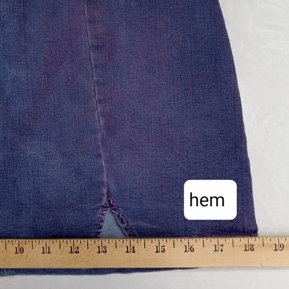 Free Spirited Wild Fable Sexy Denim Mini Skirt Mid Wash Blue W4 Straight Stretch - Picture 11 of 11